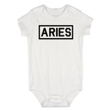 Aries Zodiac Sign Infant Baby Boys Bodysuit White
