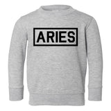 Aries Zodiac Sign Toddler Boys Crewneck Sweatshirt Grey