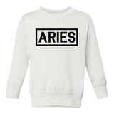 Aries Zodiac Sign Toddler Boys Crewneck Sweatshirt White