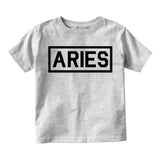 Aries Zodiac Sign Toddler Boys Short Sleeve T-Shirt Grey