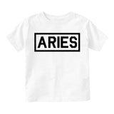 Aries Zodiac Sign Toddler Boys Short Sleeve T-Shirt White