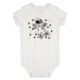 Astronaut In Outerspace Infant Baby Boys Bodysuit White