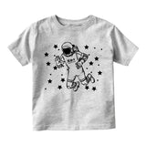Astronaut In Outerspace Infant Baby Boys Short Sleeve T-Shirt Grey
