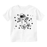 Astronaut In Outerspace Infant Baby Boys Short Sleeve T-Shirt White