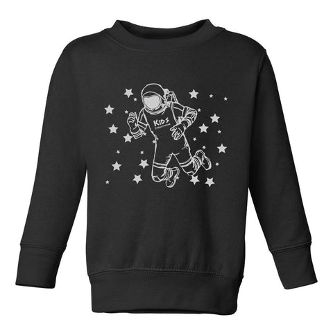 Astronaut In Outerspace Toddler Boys Crewneck Sweatshirt Black