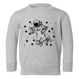 Astronaut In Outerspace Toddler Boys Crewneck Sweatshirt Grey