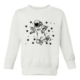 Astronaut In Outerspace Toddler Boys Crewneck Sweatshirt White