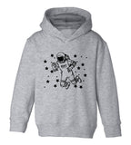 Astronaut In Outerspace Toddler Boys Pullover Hoodie Grey