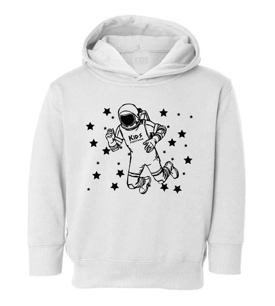 Astronaut In Outerspace Toddler Boys Pullover Hoodie White