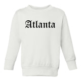 Atlanta Georgia Old English Toddler Boys Crewneck Sweatshirt White