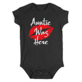 Auntie Was Here Baby Bodysuit One Piece Black
