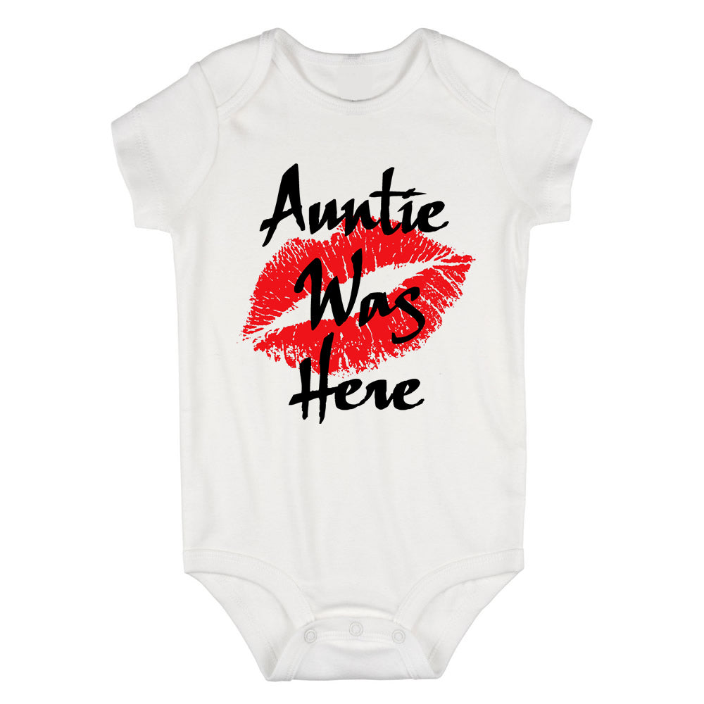 Auntie Was Here Baby Bodysuit One Piece White