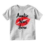 Auntie Was Here Baby Infant Short Sleeve T-Shirt Grey