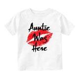Auntie Was Here Baby Toddler Short Sleeve T-Shirt White