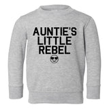 Aunties Little Rebel Emoji Toddler Boys Crewneck Sweatshirt Grey