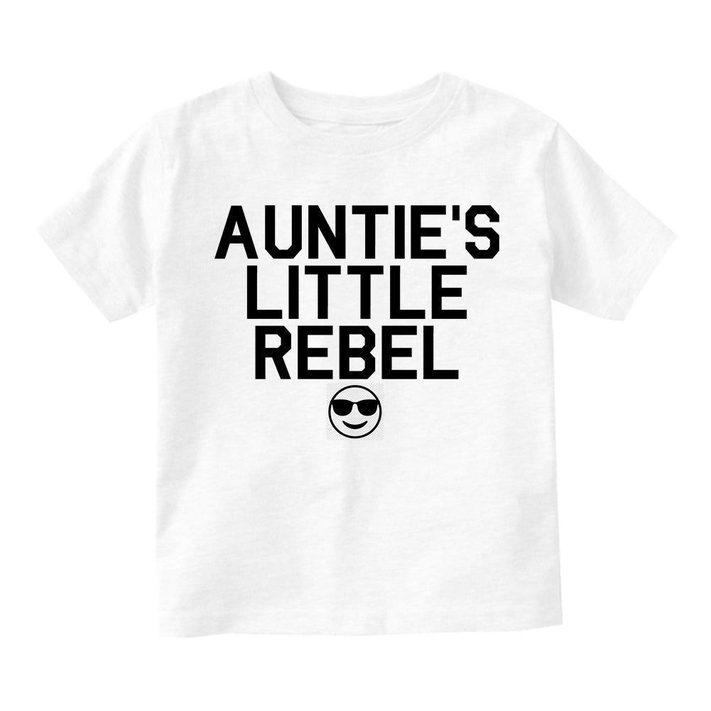 Aunties Little Rebel Emoji Toddler Boys Short Sleeve T-Shirt White