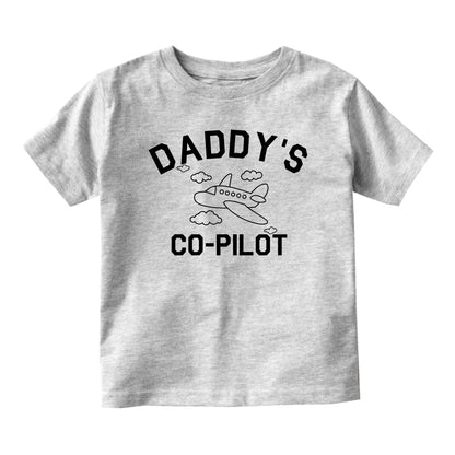 Aviator Daddys Co Pilot Baby Infant Short Sleeve T-Shirt Grey