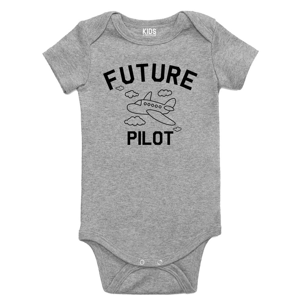 Aviator Future Pilot Baby Bodysuit One Piece Grey