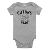 Aviator Future Pilot Baby Bodysuit One Piece Grey