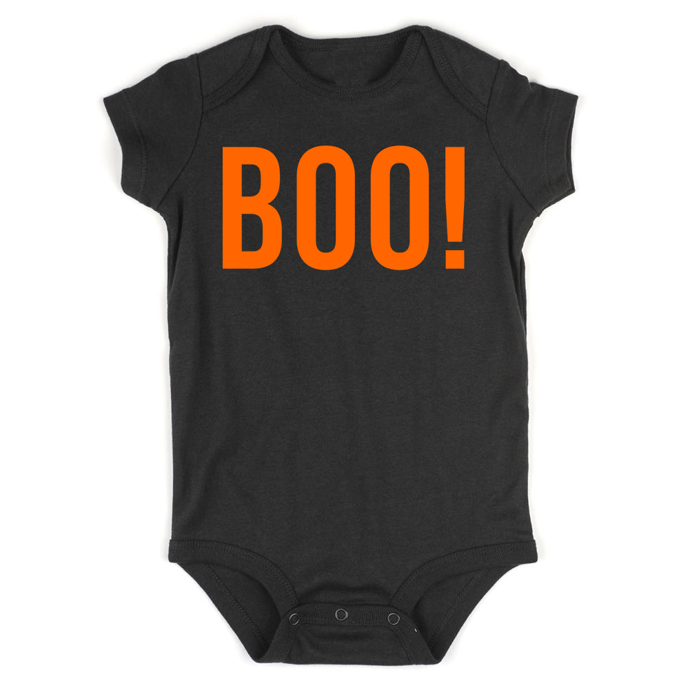 BOO Orange Halloween Infant Baby Boys Bodysuit Black