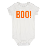 BOO Orange Halloween Infant Baby Boys Bodysuit White