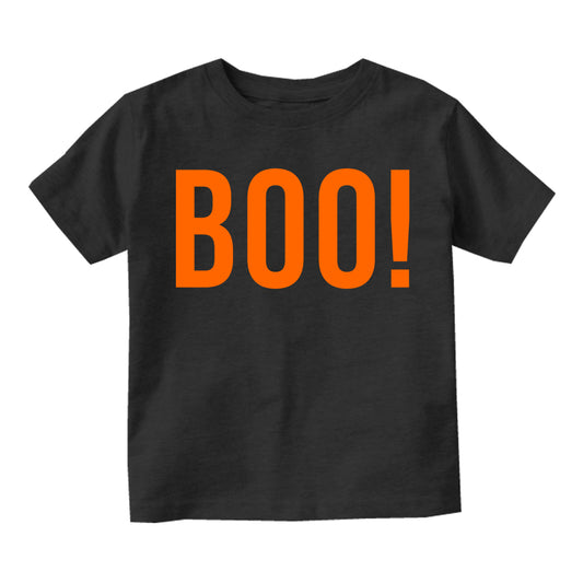 BOO Orange Halloween Infant Baby Boys Short Sleeve T-Shirt Black