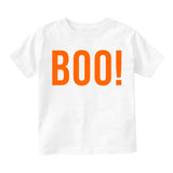 BOO Orange Halloween Infant Baby Boys Short Sleeve T-Shirt White