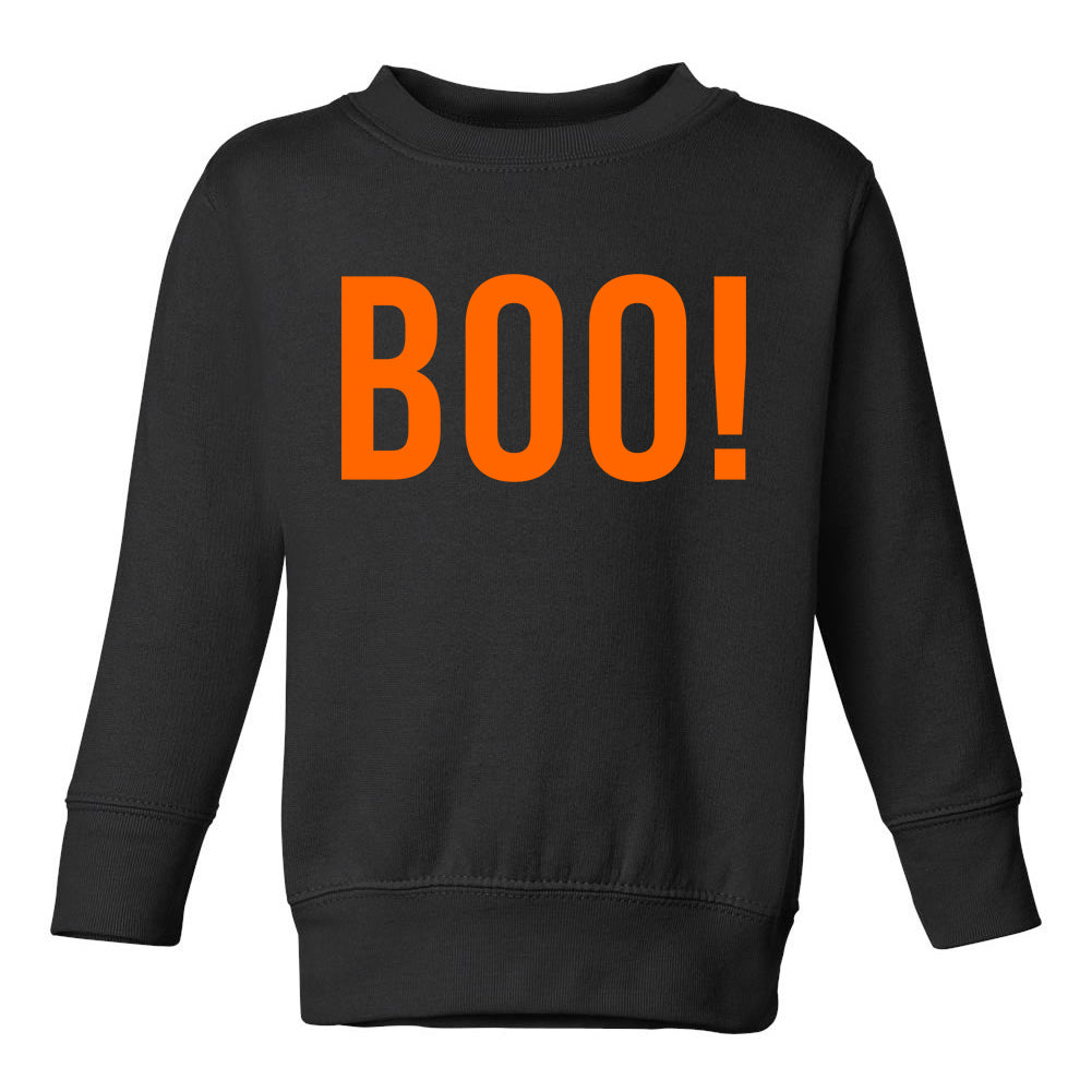 BOO Orange Halloween Toddler Boys Crewneck Sweatshirt Black