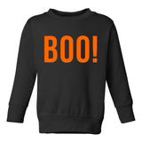 BOO Orange Halloween Toddler Boys Crewneck Sweatshirt Black