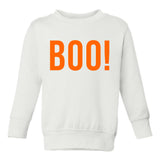 BOO Orange Halloween Toddler Boys Crewneck Sweatshirt White