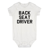 Back Seat Driver Funny Car Infant Baby Boys Bodysuit White