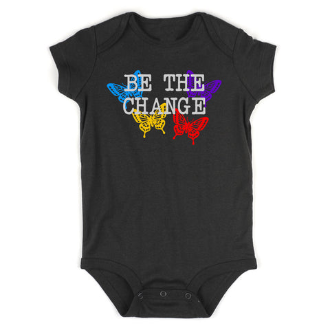 Be The Change Butterfly Infant Baby Boys Bodysuit Black