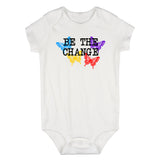 Be The Change Butterfly Infant Baby Boys Bodysuit White