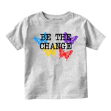 Be The Change Butterfly Infant Baby Boys Short Sleeve T-Shirt Grey