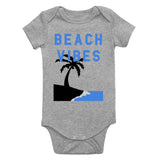 Beach Vibes Palm Tree Infant Baby Boys Bodysuit Grey
