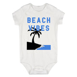 Beach Vibes Palm Tree Infant Baby Boys Bodysuit White