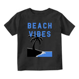 Beach Vibes Palm Tree Infant Baby Boys Short Sleeve T-Shirt Black