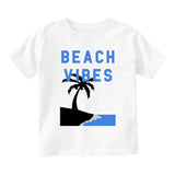 Beach Vibes Palm Tree Infant Baby Boys Short Sleeve T-Shirt White