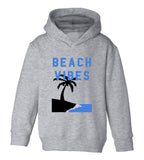Beach Vibes Palm Tree Toddler Boys Pullover Hoodie Grey