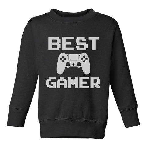 Best Gamer Toddler Boys Crewneck Sweatshirt Black