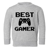 Best Gamer Toddler Boys Crewneck Sweatshirt Grey