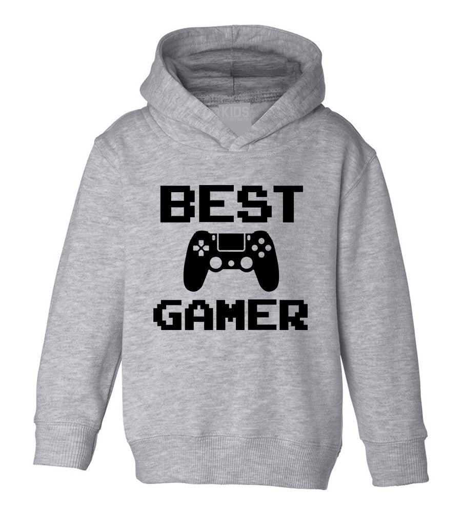 Best Gamer Toddler Boys Pullover Hoodie Grey