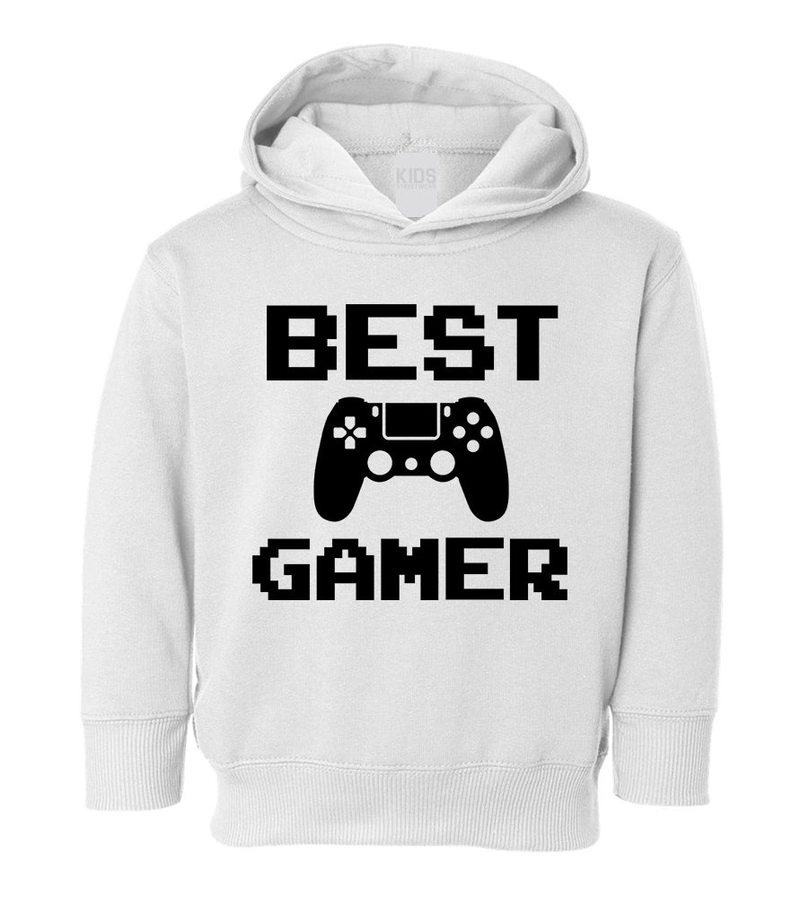 Best Gamer Toddler Boys Pullover Hoodie White