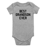 Best Grandson Ever Infant Baby Boys Bodysuit Grey