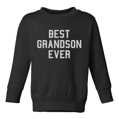 Best Grandson Ever Toddler Boys Crewneck Sweatshirt Black