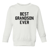 Best Grandson Ever Toddler Boys Crewneck Sweatshirt White