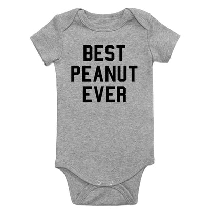 Best Peanut Ever Infant Baby Boys Bodysuit Grey