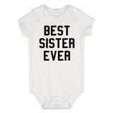 Best Sister Ever Infant Baby Girls Bodysuit White