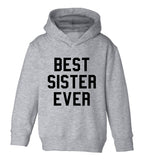 Best Sister Ever Toddler Girls Pullover Hoodie Grey