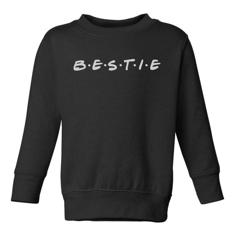 Bestie Friends Parody Toddler Boys Crewneck Sweatshirt Black